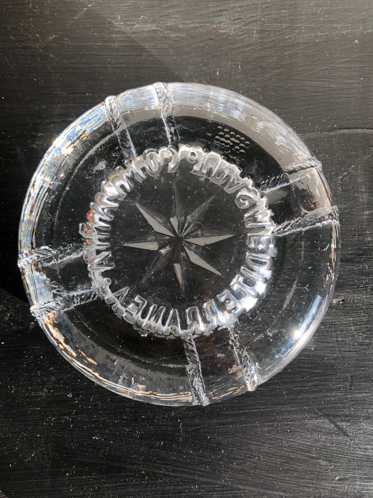 Cendrier en verre vintage paquebot compania trasmediterranea