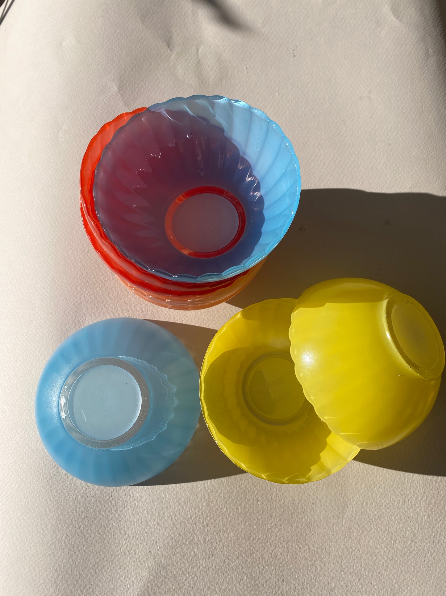 Coupelles vintage Dulcine opaline