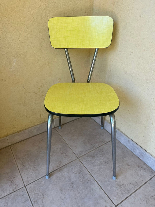 Chaise en formica jaune vintage