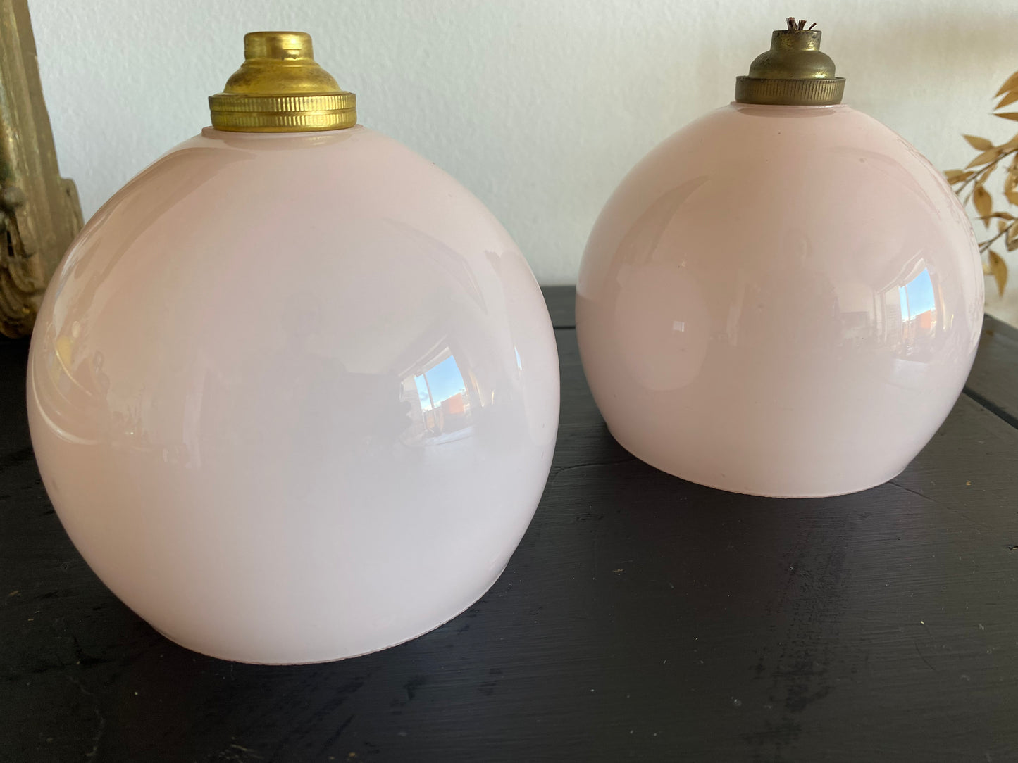Duo de suspension en opaline vintage