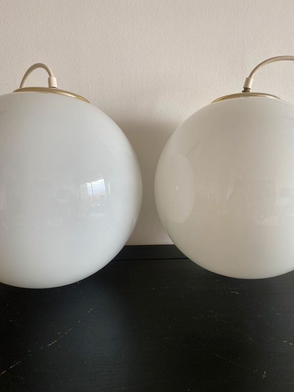 Paire de suspensions globes Parscot Blanche