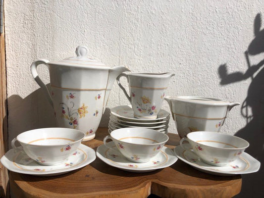 Service a thé G Boyer en porcelaine de Limoges