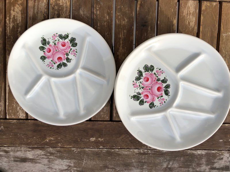 Assiettes à fondue vintage Ispahan Saint-Amand