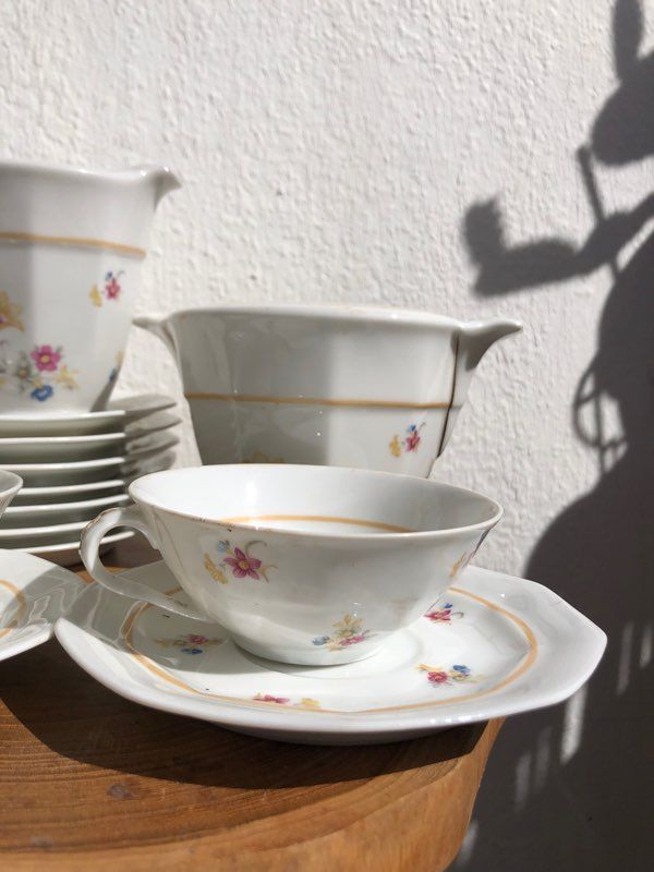 Service a thé G Boyer en porcelaine de Limoges