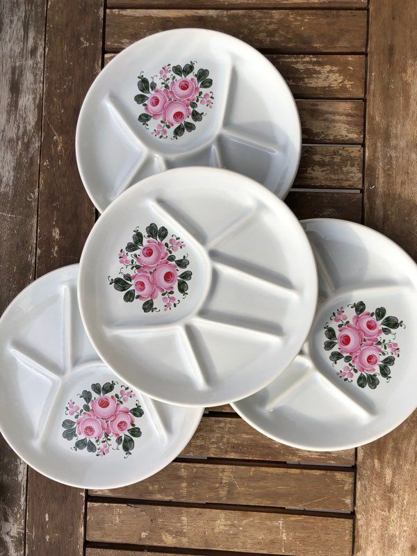 Assiettes à fondue vintage Ispahan Saint-Amand