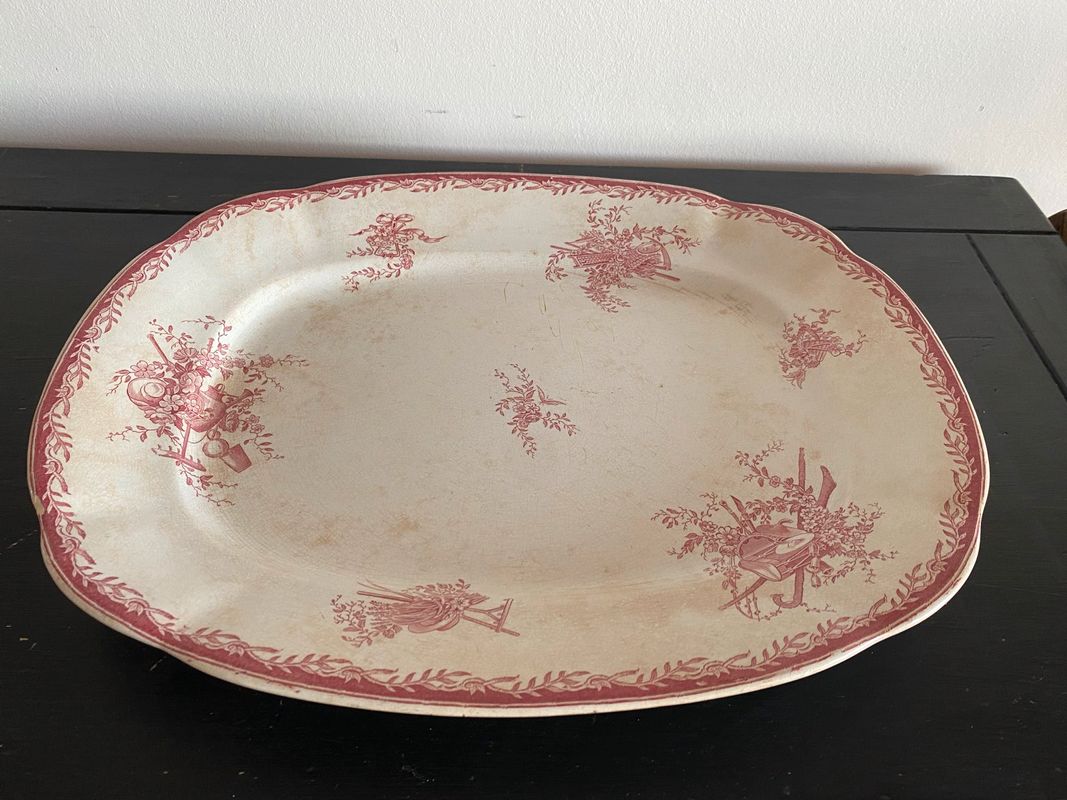 Grand plat Watteau Sarreguemines vintage
