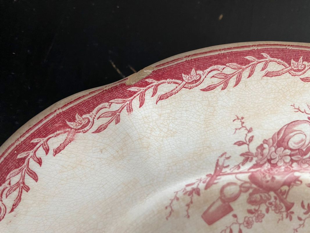 Grand plat Watteau Sarreguemines vintage